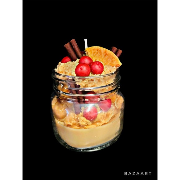 Handmade Country Christmas AWESOME Scented Food-Like Fruit & Spice Candle - Picture 1 of 3